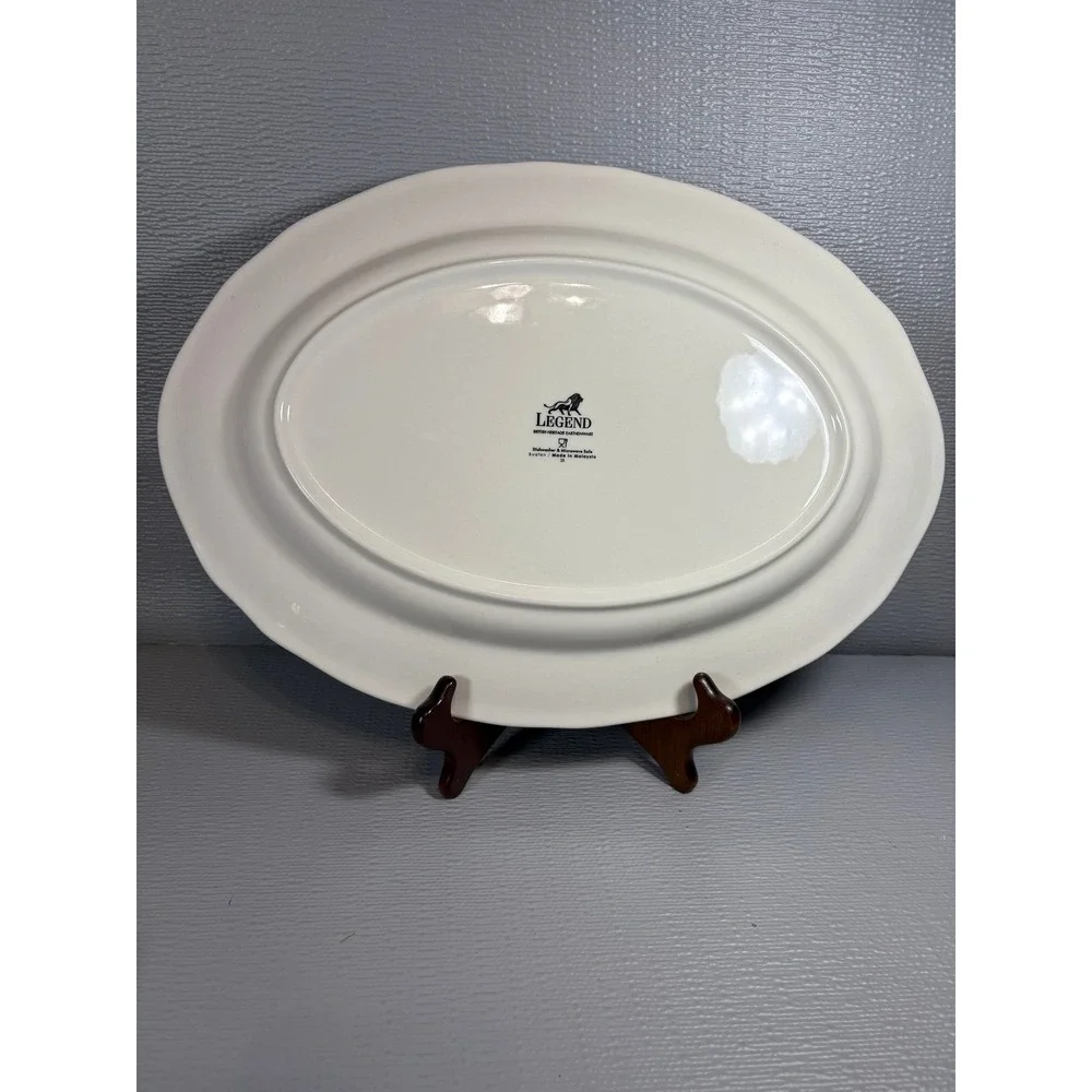 Legend‎ British Heritage Blue Willow Oval Serving Platter Earthenware 15.5 Inch